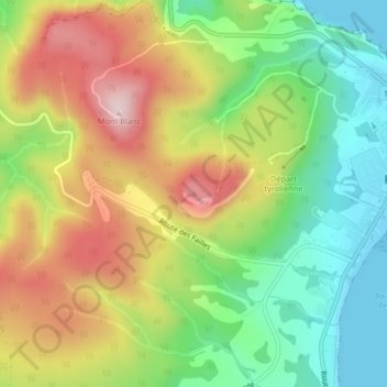 Mont Sainte-Anne topographic map, elevation, terrain