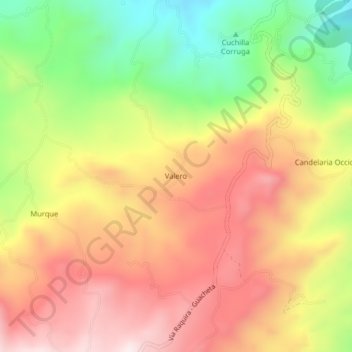 Valero topographic map, elevation, terrain