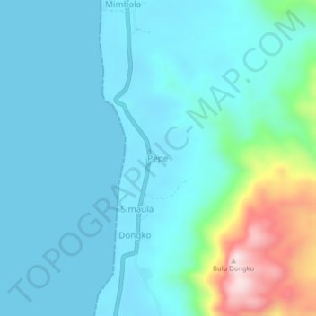 Pepe topographic map, elevation, terrain