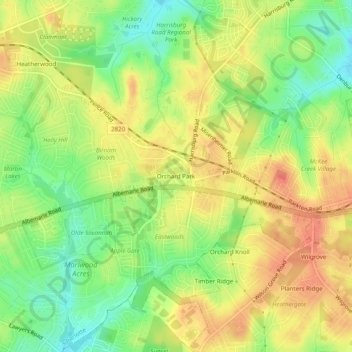 Orchard Park topographic map, elevation, terrain