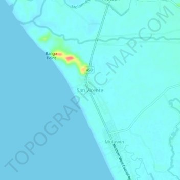 San Vicente topographic map, elevation, terrain