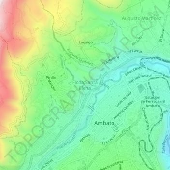 Ficoa;Santa Elena topographic map, elevation, terrain