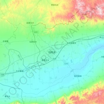 Yangyuan topographic map, elevation, terrain