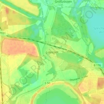 Lobstädt topographic map, elevation, terrain