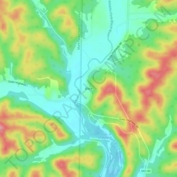 Black topographic map, elevation, terrain