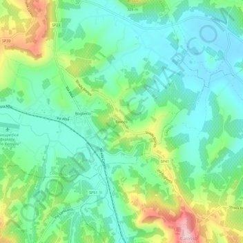Bionzo topographic map, elevation, terrain