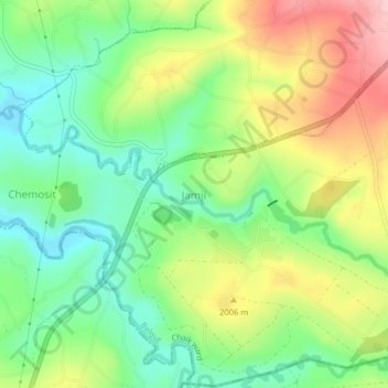 Jamji topographic map, elevation, terrain