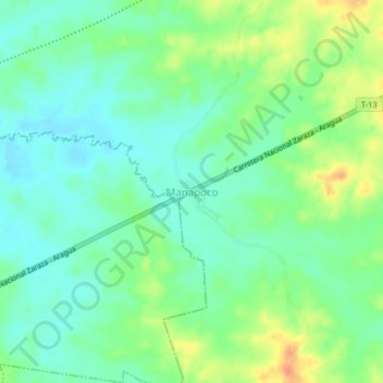 Manapoco topographic map, elevation, terrain