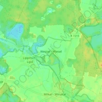 Wessel - Wjesel topographic map, elevation, terrain