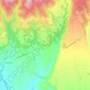 Coscullano topographic map, elevation, terrain