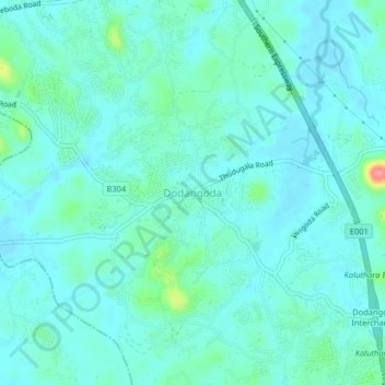 Dodangoda topographic map, elevation, terrain