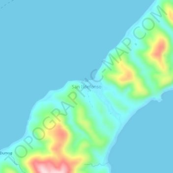 San Ildefonso topographic map, elevation, terrain