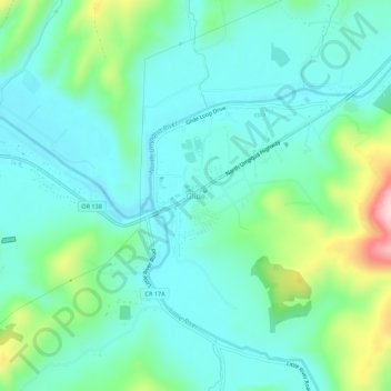 Glide topographic map, elevation, terrain