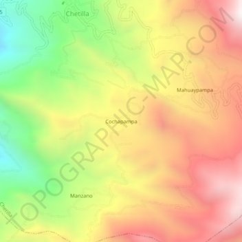 Cochapampa topographic map, elevation, terrain