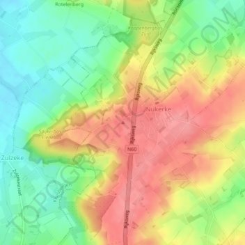 Kortekeer topographic map, elevation, terrain