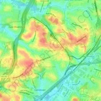 Woodlawn topographic map, elevation, terrain