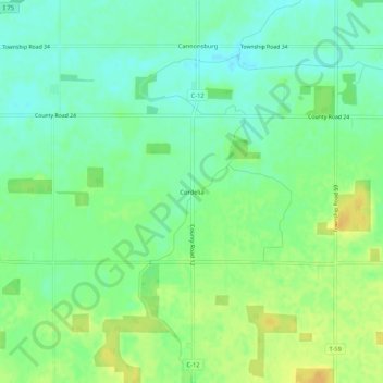 Cordelia topographic map, elevation, terrain