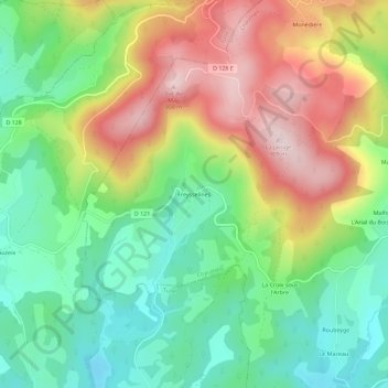 Freysselines topographic map, elevation, terrain