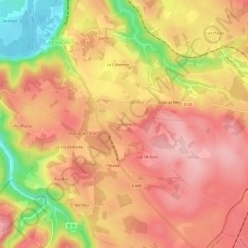 La Blatte topographic map, elevation, terrain
