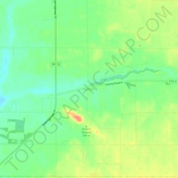 Easton topographic map, elevation, terrain