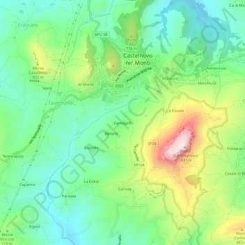 Cantagalli topographic map, elevation, terrain