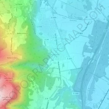 Les Girards topographic map, elevation, terrain