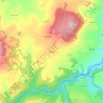 Banson topographic map, elevation, terrain