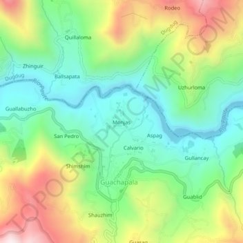 Monjas topographic map, elevation, terrain