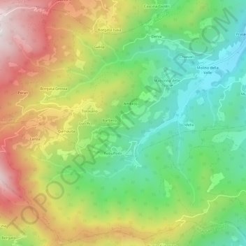 Magno topographic map, elevation, terrain