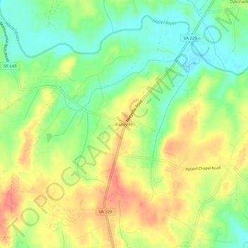 Rixeyville topographic map, elevation, terrain