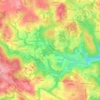 Les Carrières topographic map, elevation, terrain