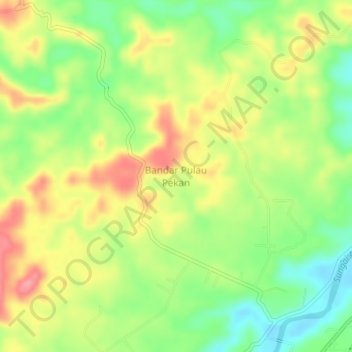Bandar Pulau Pekan topographic map, elevation, terrain