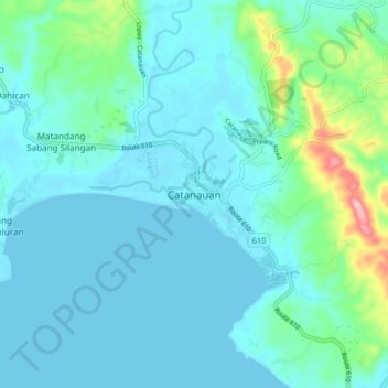 Catanauan topographic map, elevation, terrain