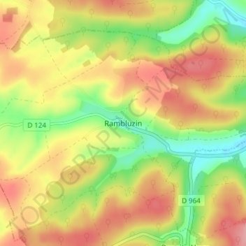 Rambluzin topographic map, elevation, terrain