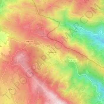 Tabuadela topographic map, elevation, terrain
