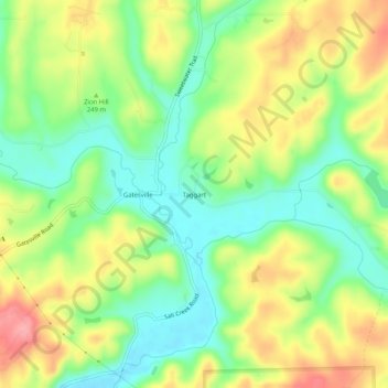 Taggart topographic map, elevation, terrain