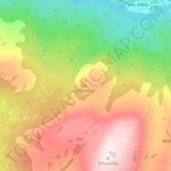 Glenna topographic map, elevation, terrain
