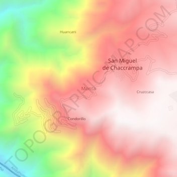 Monta topographic map, elevation, terrain