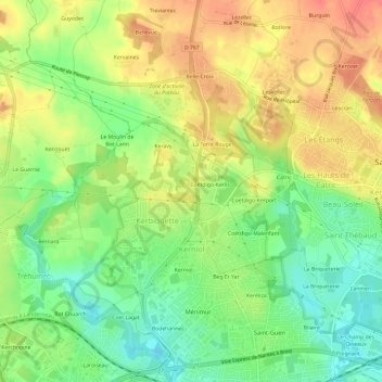 Kerdogan topographic map, elevation, terrain