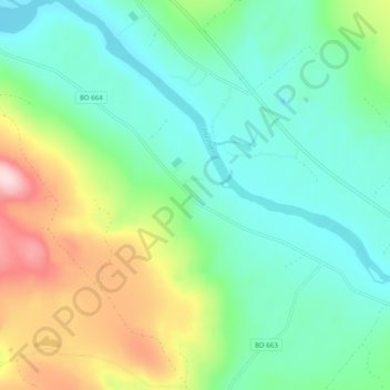 Nybyn topographic map, elevation, terrain