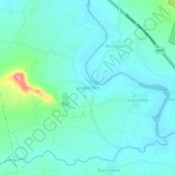 Godumbre topographic map, elevation, terrain