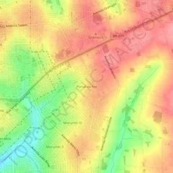 Portal da Foz topographic map, elevation, terrain