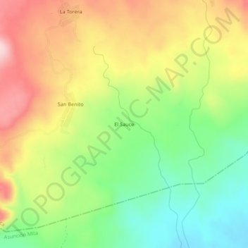 El Sauce topographic map, elevation, terrain