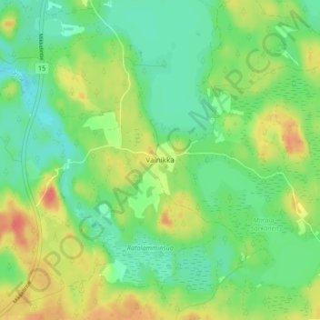 Vainikka topographic map, elevation, terrain