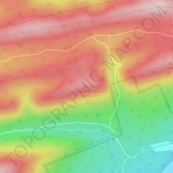 Grass Mountain topographic map, elevation, terrain