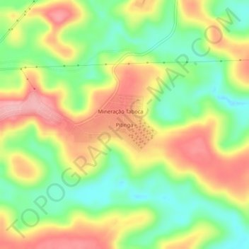Pitinga topographic map, elevation, terrain
