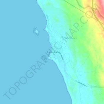 Lancelin topographic map, elevation, terrain