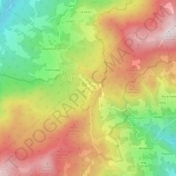 Centocroci topographic map, elevation, terrain