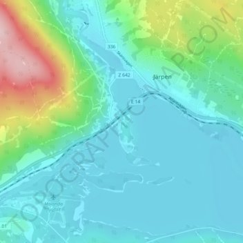 Tossön topographic map, elevation, terrain
