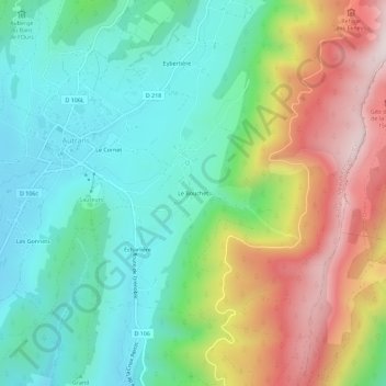 Le Bouchet topographic map, elevation, terrain